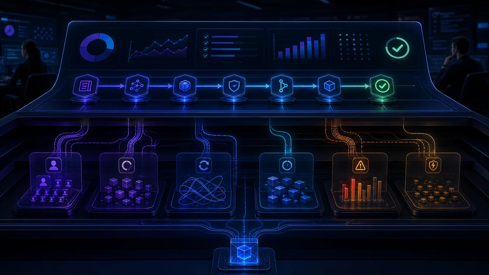 Generated editorial image showing hidden AI coding costs under a delivery dashboard